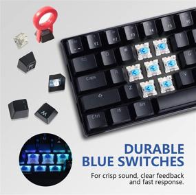 img 1 attached to 🔴 RedThunder 60% Wired Mechanical Gaming Keyboard: Ultra-Compact, Clicky Blue Switch, Rainbow RGB Backlight for Typist Laptop PC Mac Gamer (Black, Blue Switch)