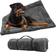 downtown pet supply thermal crate mats: self-heating, portable warming kennel pads for dogs, cats, and pets - grey & brown, small, medium, and large sizes with handy handle logo