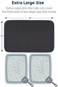 img 2 attached to WePet Cat Litter Mat - Honeycomb Double Layer Trapping Mat, 🐾 Phthalate-Free, Waterproof Urine Protection, Easy to Clean, Scatter Control, Catcher Tray Rug Carpet