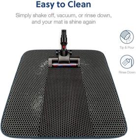 img 1 attached to WePet Cat Litter Mat - Honeycomb Double Layer Trapping Mat, 🐾 Phthalate-Free, Waterproof Urine Protection, Easy to Clean, Scatter Control, Catcher Tray Rug Carpet