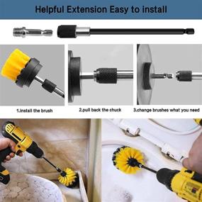 img 3 attached to 🧼 Ultimate 23-Piece Drill Brush Attachment Set for Effective Cleaning - Powerful Scrubber Brushes and Pads for Bathroom, Carpet, Car, Grout, Floor, Tub, Shower, Tile, Corners, Kitchen