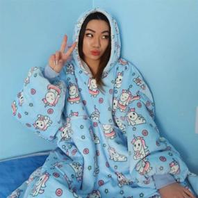 img 1 attached to 🧥 The Oodie Blanket Hoodie - Premium Wearable Blanket for Adults & Kids, Available in Various Patterns & Colors - Oversized Hoodie Blanket for Women & Men (Includes Oodie Hoodie Blanket Hoodie)