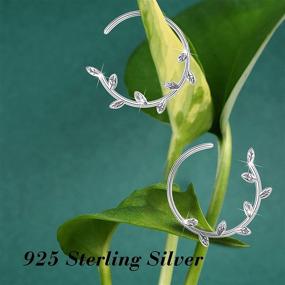 img 1 attached to Sterling Silver Leaf Hoop Earrings: Hypoallergenic Jewelry for Sensitive Ears with Gift Box