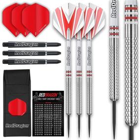 img 4 attached to 🐉 Unleash Your Inner Champion with the RED DRAGON Raider Series: 23g Steel Tip Tungsten Darts Set - Complete Professional Darts Kit with Shafts, Flights, and Checkout Card - Multiple Colors to Choose From!