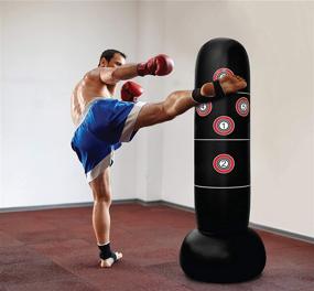 img 3 attached to High-Quality Inflatable Punching Bag – Kid-Friendly Freestanding Boxing Bag - Target Practice Columns, Long-lasting PVC Material - Ideal Relaxation Kickboxing Bag for Adults and Kids