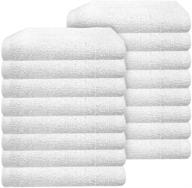 🧺 avalon towels terry cotton cleaning rags 14x17 inches - value pack of 60, highly absorbent & durable, multipurpose towels, bar towels, kitchen cloths, restaurant towels, washable (white) logo