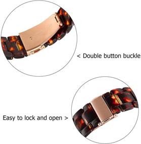 img 1 attached to 🌹 Wongeto Resin Watch Band - Compatible with Garmin Vivoactive 3 Music/Forerunner 245, 20mm Fashion Bracelet Strap - Women Men - Vivomove HR/Forerunner 645 Smartwatch (Rose Gold+Tortoise)