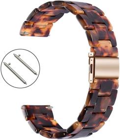 img 3 attached to 🌹 Wongeto Resin Watch Band - Compatible with Garmin Vivoactive 3 Music/Forerunner 245, 20mm Fashion Bracelet Strap - Women Men - Vivomove HR/Forerunner 645 Smartwatch (Rose Gold+Tortoise)