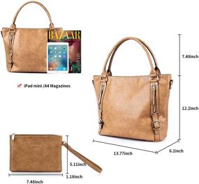 img 1 attached to 👜 CHANRS KEATN Women's Leather Shoulder Tote Bag with Zipper Satchel Hobo Handbag, 2pcs Purse Set