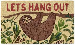 img 4 attached to 🦥 DII Animal Pun Collection Hang Out Sloth 18x30" Coir Doormat – Natural and Effective
