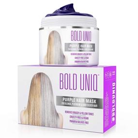 img 4 attached to 💜 Purple Hair Mask for Blonde, Platinum & Silver Hair - Banish Yellow Hues: Blue Masque to Reduce Brassiness & Condition Dry Damaged Hair - Sulfate Free Toner