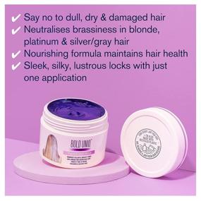 img 1 attached to 💜 Purple Hair Mask for Blonde, Platinum & Silver Hair - Banish Yellow Hues: Blue Masque to Reduce Brassiness & Condition Dry Damaged Hair - Sulfate Free Toner