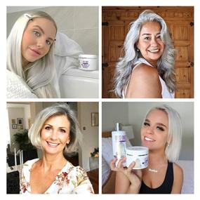 img 3 attached to 💜 Purple Hair Mask for Blonde, Platinum & Silver Hair - Banish Yellow Hues: Blue Masque to Reduce Brassiness & Condition Dry Damaged Hair - Sulfate Free Toner