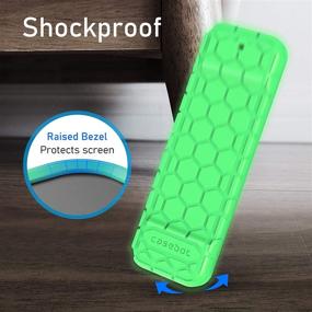 img 2 attached to 📱 Fintie Protective Case for Apple TV 4K 5th, 4th Gen Remote - Casebot (Honey Comb Series) - Green Glow + Blue Glow