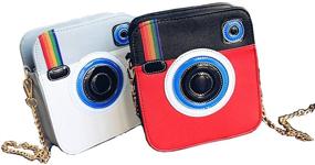 img 1 attached to Stylish LA CHA Cute Rainbow Snapshot Camera Design Shoulder Crossbody Purses for Women and Girls