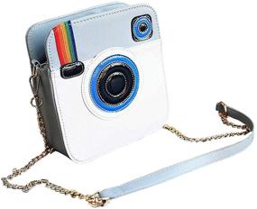 img 4 attached to Stylish LA CHA Cute Rainbow Snapshot Camera Design Shoulder Crossbody Purses for Women and Girls