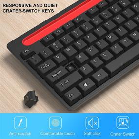 img 1 attached to MageGee V620 Wireless Keyboard and Mouse Combo - 2.4GHz Slim Ergonomic Quiet Design with USB Receiver - Full Size incl. Number Pad for Windows, Computer, PC, Laptop, Desktop (Black)