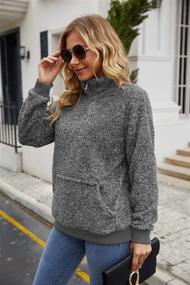 img 1 attached to 🧥 Stay Cozy in Style with VIISHOW Women's Sherpa Pullover: Long Sleeve Fluffy Fleece Sweaters and Jackets with Oblique Zipper and Pocket