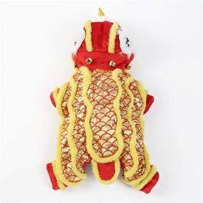 img 3 attached to 🦁 Eye-Catching Hotumn Dance Lion Pet Costume: Yellow Sequins New Year Cat Dog Clothes Hoodies for Small-Medium-Large Dogs