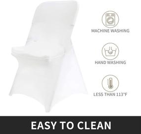 img 3 attached to 🪑 Premium Peomeise Stretch Spandex Folding Chair Cover - White (Pack of 6) for Wedding, Party, Dining, Banquet & Events