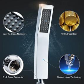 img 3 attached to SR SUN RISE Brass Handheld Shower Head: Luxurious High-Pressure L-Style Chrome Showerhead