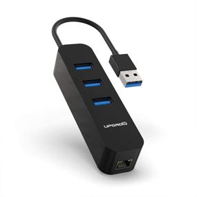 img 4 attached to 🔌 Upgrow 4-Port USB 3.0 HUB with Ethernet Port Converter and Gigabit RJ45 Ethernet Port, Compatible with Windows, Mac OS 10.6+, Linux - Black