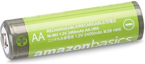 img 2 attached to Amazon Basics 8-Pack AA Батареек - Высокая емкость 2400mAh Перезаряжаемые Зеленые Батареи, Предварительно Заряженные, 400 раз Перезарядка