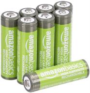 amazon basics 8-pack aa батареек - высокая емкость 2400mah перезаряжаемые зеленые батареи, предварительно заряженные, 400 раз перезарядка логотип