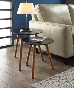 img 2 attached to 🌿 Convenience Concepts Oslo Nesting End Tables in Black and Natural Finishes