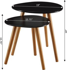 img 1 attached to 🌿 Convenience Concepts Oslo Nesting End Tables in Black and Natural Finishes