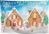 🏠 allenjoy 8x6ft christmas gingerbread house backdrop - glitter, cookie exchange, candyland, winter snowflake photography background for kids, children, baby shower, birthday party decor - banner photo booth prop logo