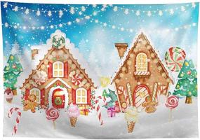 img 4 attached to 🏠 Allenjoy 8x6ft Christmas Gingerbread House Backdrop - Glitter, Cookie Exchange, Candyland, Winter Snowflake Photography Background for Kids, Children, Baby Shower, Birthday Party Decor - Banner Photo Booth Prop