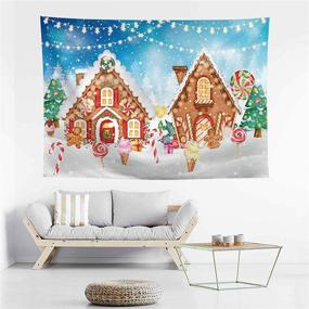 img 1 attached to 🏠 Allenjoy 8x6ft Christmas Gingerbread House Backdrop - Glitter, Cookie Exchange, Candyland, Winter Snowflake Photography Background for Kids, Children, Baby Shower, Birthday Party Decor - Banner Photo Booth Prop