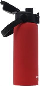 img 1 attached to 🚰 Stay Hydrated in Style with the New Aquatix (Red, 21 Ounce) Stainless Steel Sports Water Bottle - Double Wall Vacuum Insulated, Flip Top Cap, Removable Strap Handle - Keeps Drinks Cold for 24 hr/Hot for 6 hr