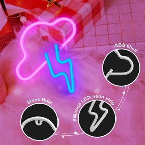 img 3 attached to 🌩️ iFreelife Neon Signs - Cloud Lights Lightning Bolt Pink Room Decor: Aesthetic Cloud Neon Light for Bedroom, Cloud Lightning LED Signs for Art Wall Decor, Home Décor, Bar, Teenage Girl Room