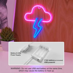 img 2 attached to 🌩️ iFreelife Neon Signs - Cloud Lights Lightning Bolt Pink Room Decor: Aesthetic Cloud Neon Light for Bedroom, Cloud Lightning LED Signs for Art Wall Decor, Home Décor, Bar, Teenage Girl Room