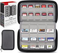 black game card holders storage case by sisma 72 for 40 switch, ps vita games, and 32 nintendo 3ds, 2ds, ds game cartridges logo