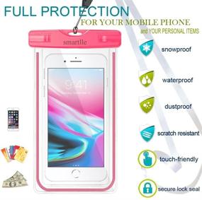 img 1 attached to 💦 Smartlle Waterproof Phone Pouch, Universal Waterproof Phone Case | Dry Bag Outdoor Beach Bag for iPhone 11/11 Pro/11 Pro Max/XR/XS Max/X/8 7 6S Plus, Samsung Galaxy, LG, and All Phones | Luminous-2 Pack