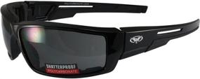 img 2 attached to 🕶️ Black Frame Sly Foam Padded Motorcycle Sunglasses - Global Vision (Smoke Lens)