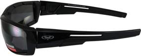 img 1 attached to 🕶️ Black Frame Sly Foam Padded Motorcycle Sunglasses - Global Vision (Smoke Lens)