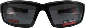 img 3 attached to 🕶️ Black Frame Sly Foam Padded Motorcycle Sunglasses - Global Vision (Smoke Lens)