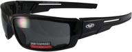 🕶️ black frame sly foam padded motorcycle sunglasses - global vision (smoke lens) logo