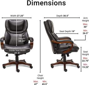 img 2 attached to 🪑 Serta 46859 Big & Tall Executive Chair: Brainstorm Black - Bonded Leather, Enhanced Comfort and Durability