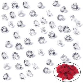 img 2 attached to 💎 HANSGO Mini Clear Glass Diamonds: Stunning Beveled Crystal Gems for Wedding Favor Table Centerpieces & Pirate Treasure Decorations