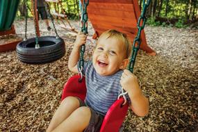 img 3 attached to 🎠 Jack & June Yellow Belt Playset Swing: 80” Chains for 5’ and 6’ Deck Height