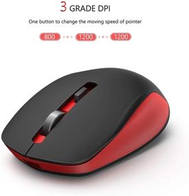 img 3 attached to 🖱️ seenda Wireless Mouse: 2.4G Nano Receiver, 3 Adjustable DPI Levels - Red & Black