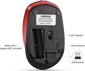 img 2 attached to 🖱️ seenda Wireless Mouse: 2.4G Nano Receiver, 3 Adjustable DPI Levels - Red & Black