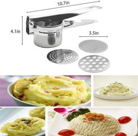 img 1 attached to 🥔 Top-rated Professional Stainless Steel Potato Ricer with 3 Ricing Discs for Coarse &amp; Fine Mashing - Best Potato Press for Creamy Results