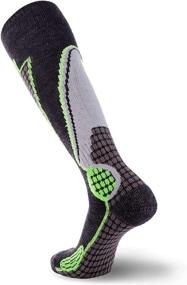 img 3 attached to Optimized Merino Wool Ski Socks for Enhanced Performance - Unisex Outdoor Winter Socks for Snowboarding and Skiing