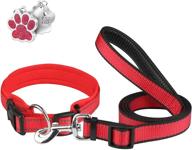🐾 enhanced safety and comfort: padded dog collar and leash set for dogs of all sizes логотип